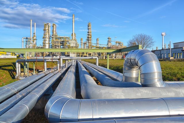 Refinery for the production of fuel - architecture and buildings of an industrial complex