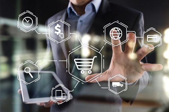 E-commerce.,Internet,Shopping.,Online,Purchase.,Business,,Internet,And,Technology,Concept.